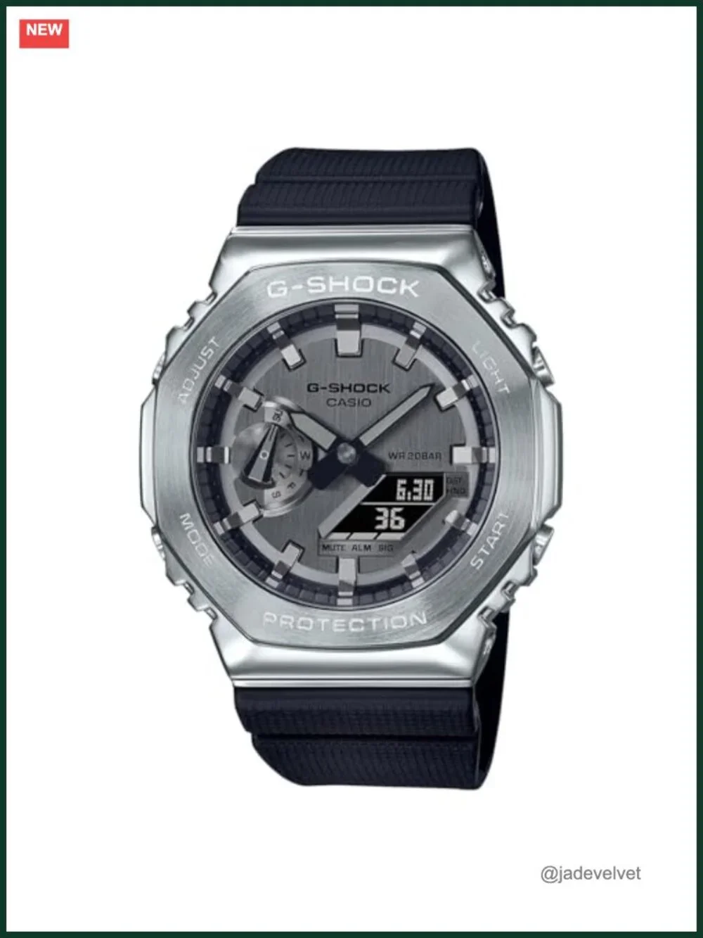 G-Shock GM2100 Metal Watch, Stainless Steel Case, Resin Band, Quartz, Water